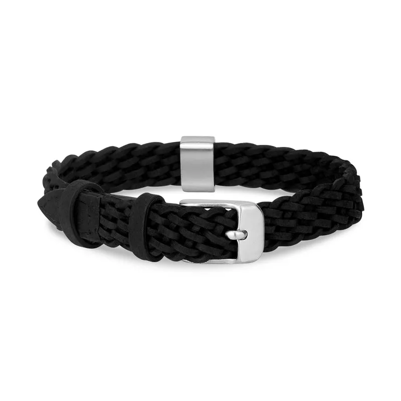 Bracelet à breloques en cuir tressé