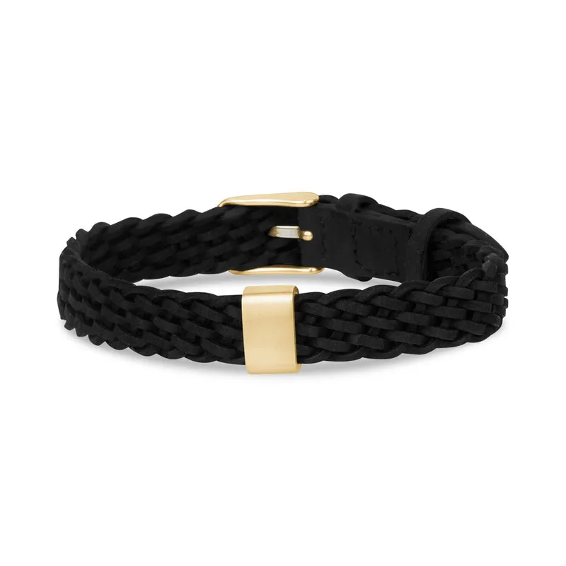 Bracelet à breloques en cuir tressé