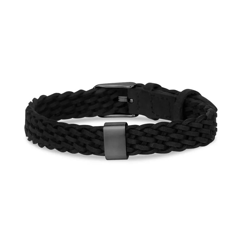 Bracelet à breloques en cuir tressé