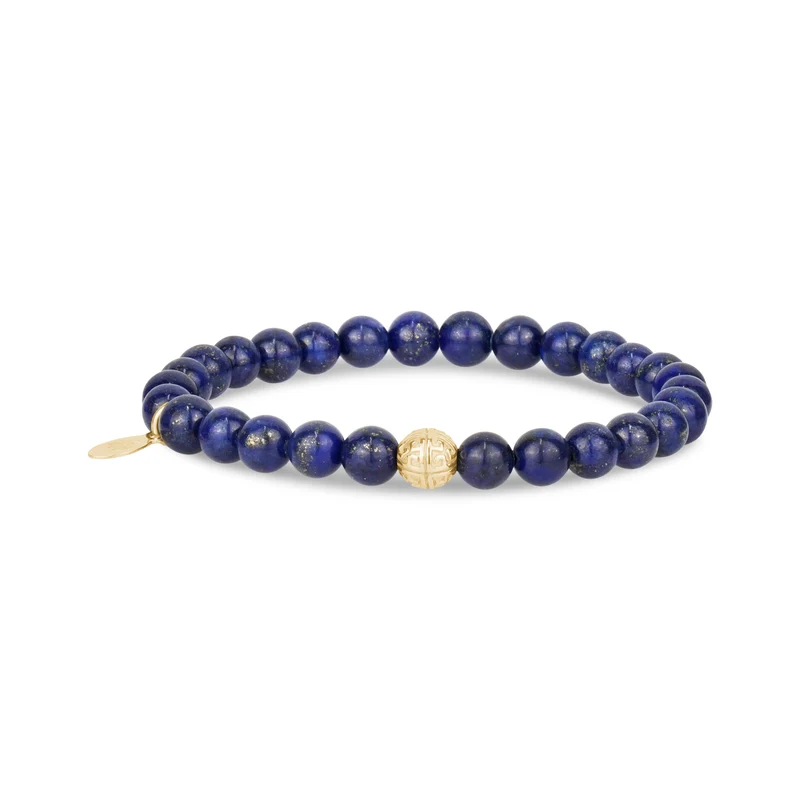 Bracelet de perles extensibles en Lapis Lazuli 6mm