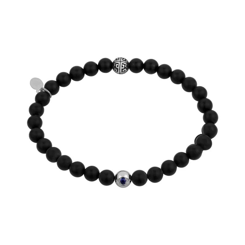 Bracelet de perles en pierre de l'œil maléfique 6 mm