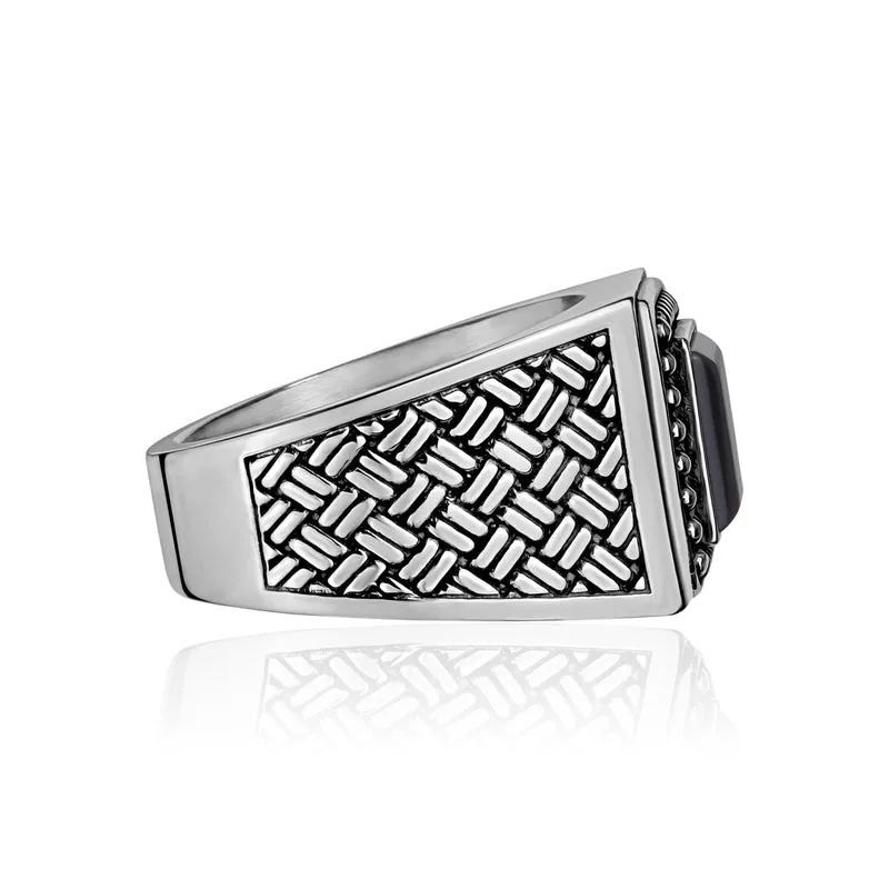 Bague Signet en onyx noir