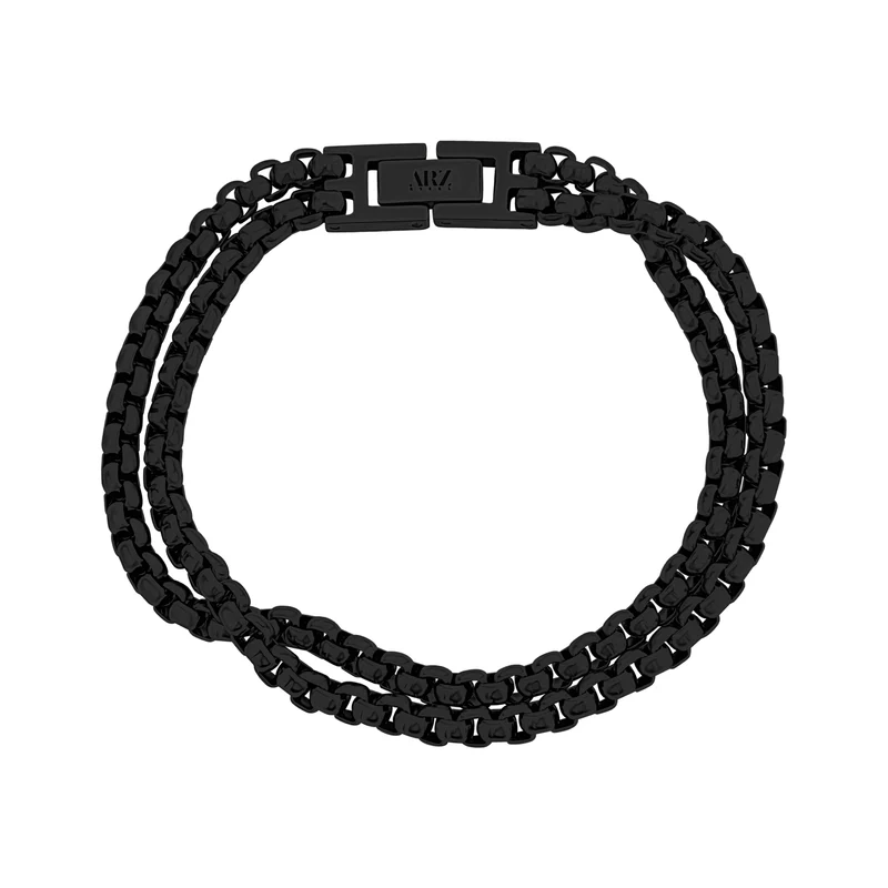 Bracelet à double rangée de maillons ronds