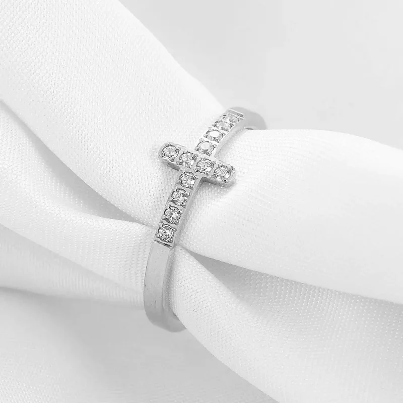 Bague Croix Acier Inoxydable
