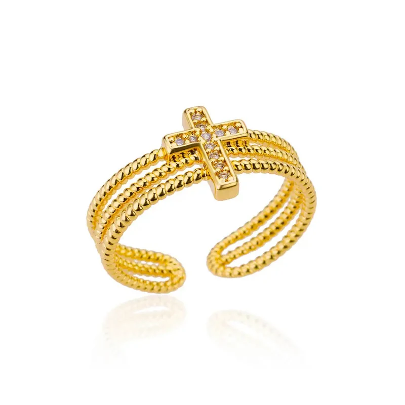 Bague Croix Torsadée