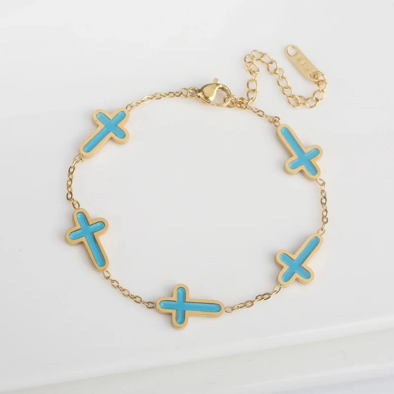 Bracelet Croix Émail
