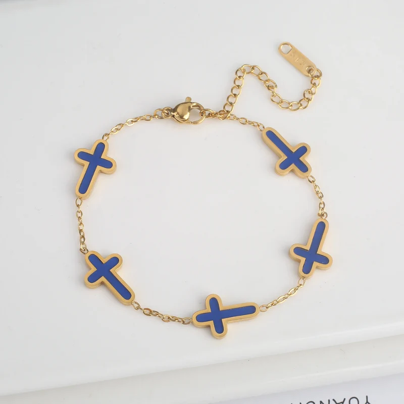 Bracelet Croix Émail