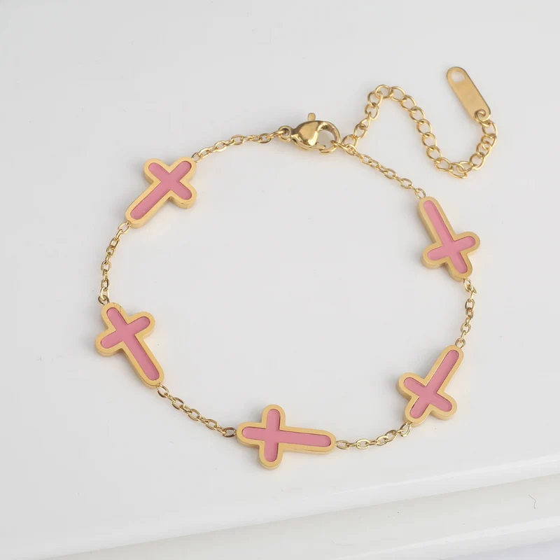 Bracelet Croix Émail