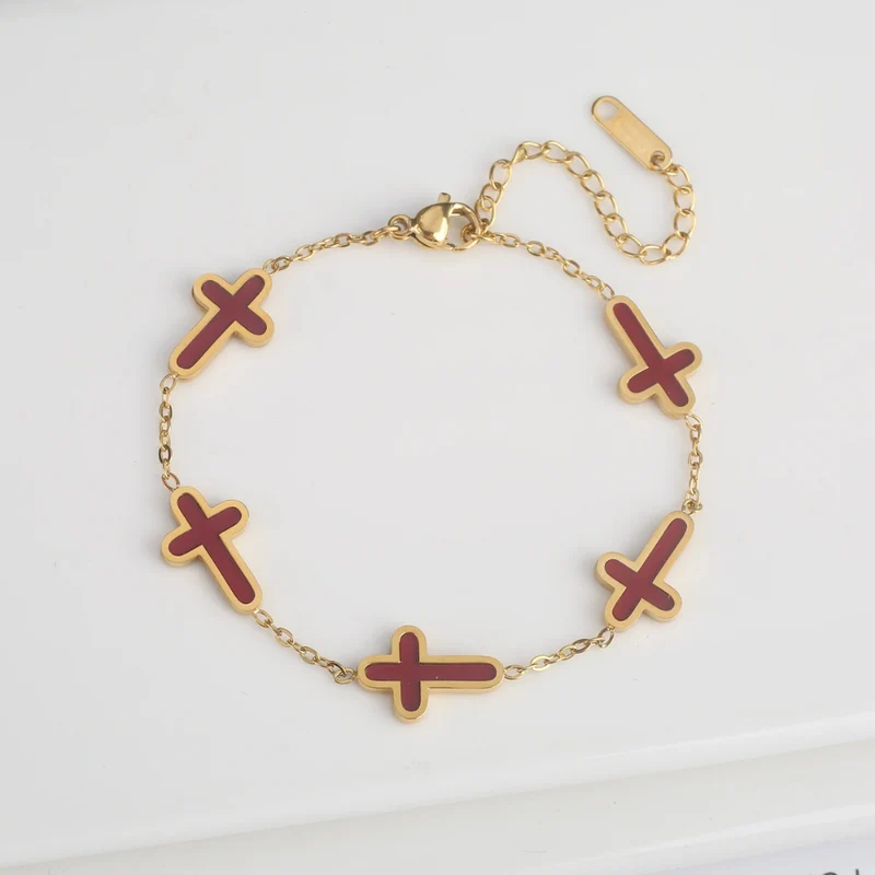 Bracelet Croix Émail
