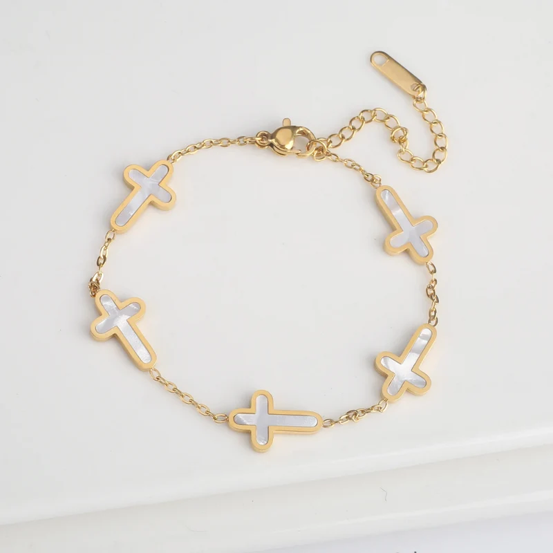Bracelet Croix Émail