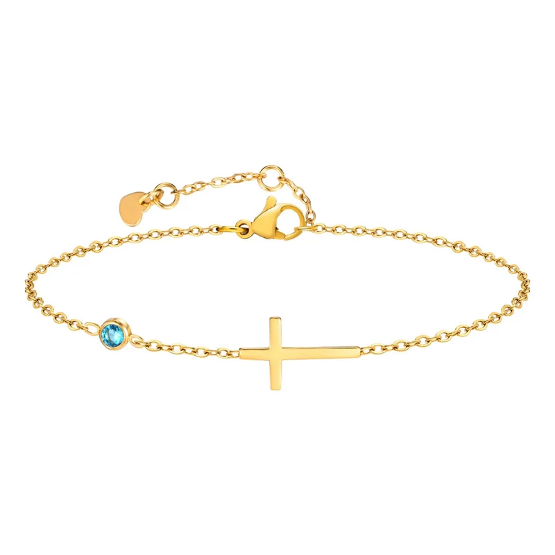 Bracelet Croix Pierre Naissance