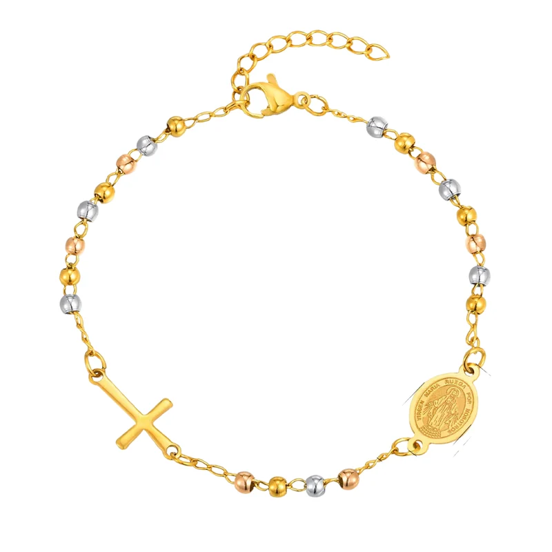 Bracelet Croix Médaillon