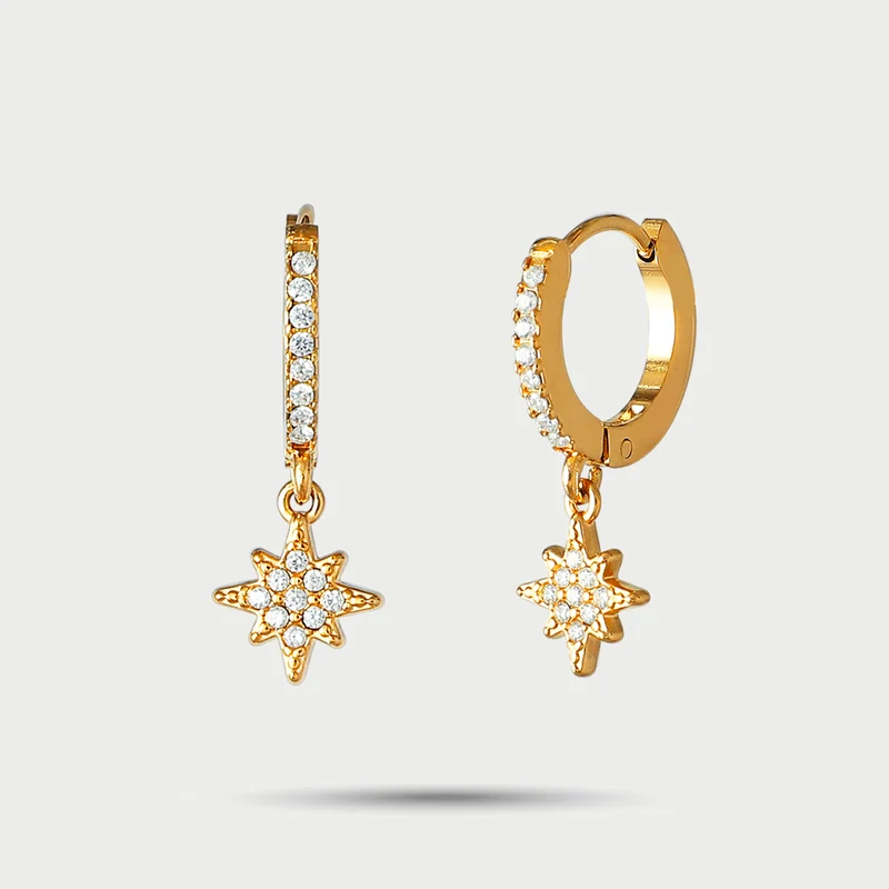 Créoles strass étoilées