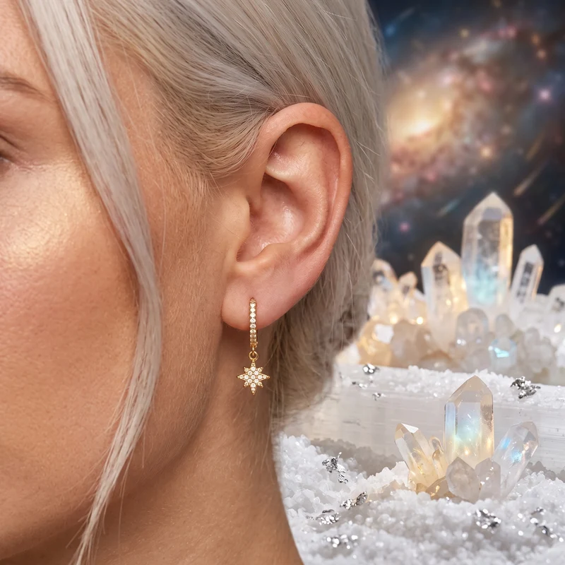 Créoles strass étoilées