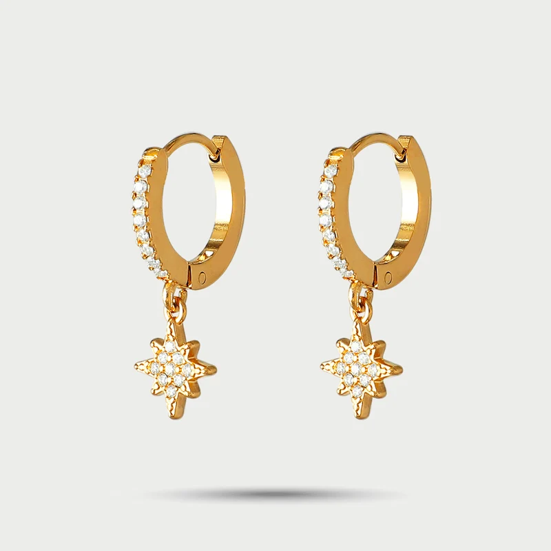 Créoles strass étoilées