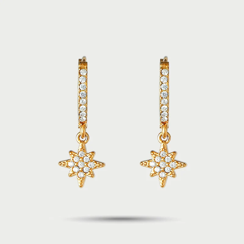 Créoles strass étoilées