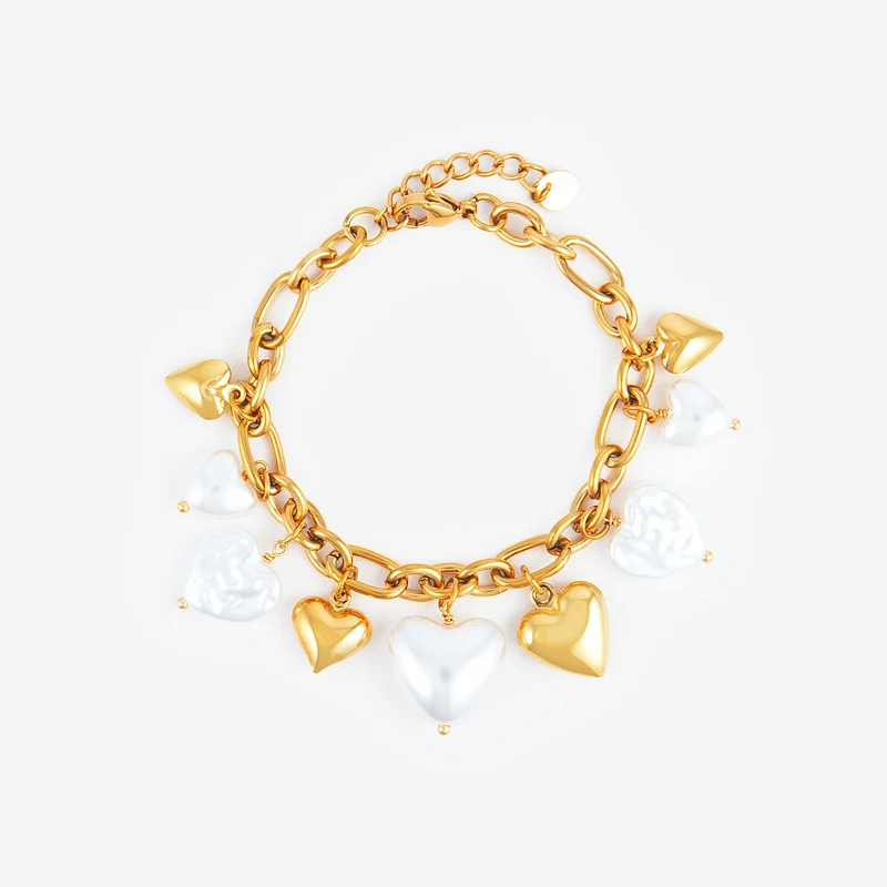 Bracelet cœur perles baroques