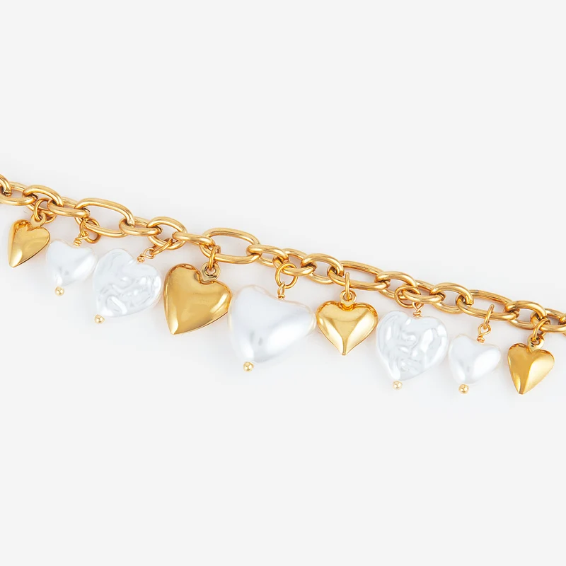 Bracelet cœur perles baroques