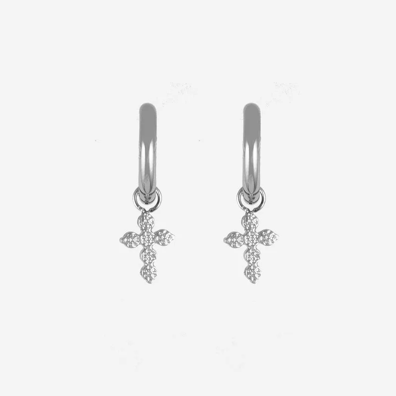 Créoles strass croix