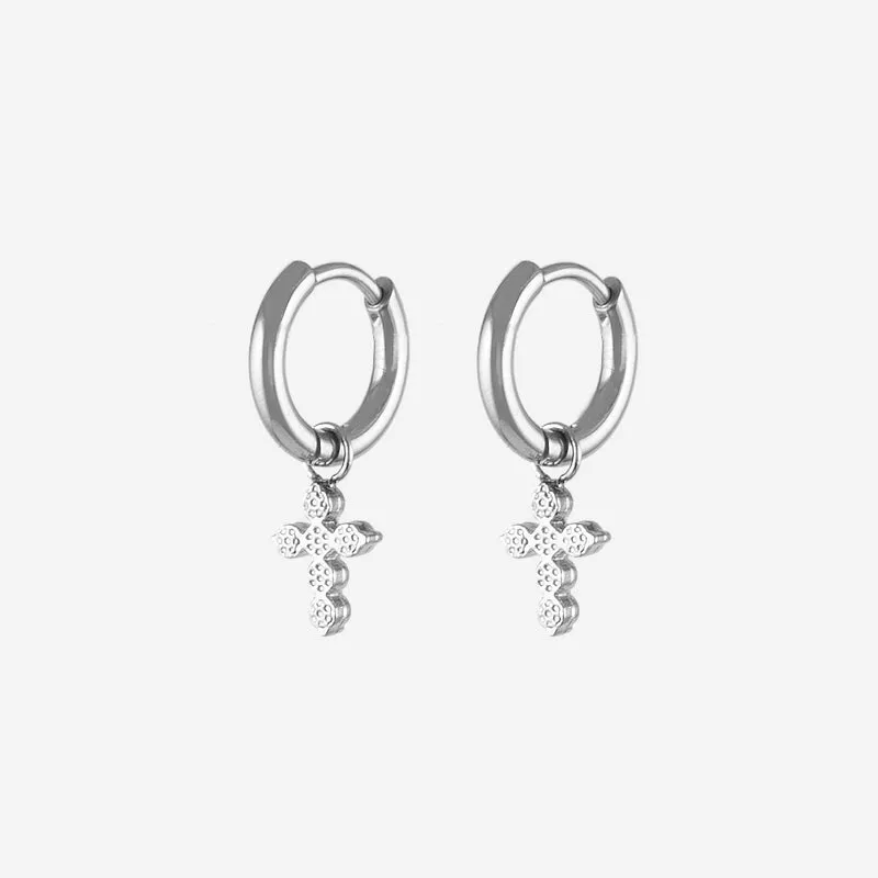 Créoles strass croix