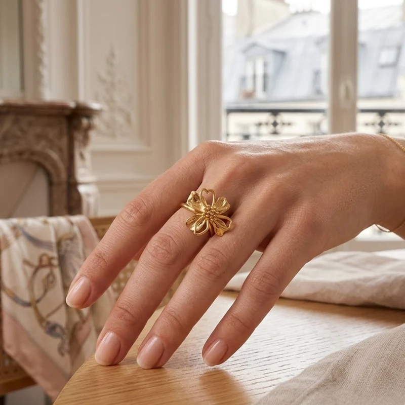 Bague Fleur Irrégulière
