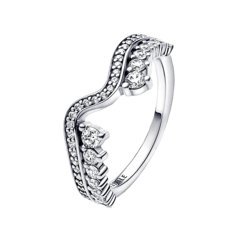 Pandora Timeless 925 Sterling Silver Wave Ring 192543C01-50