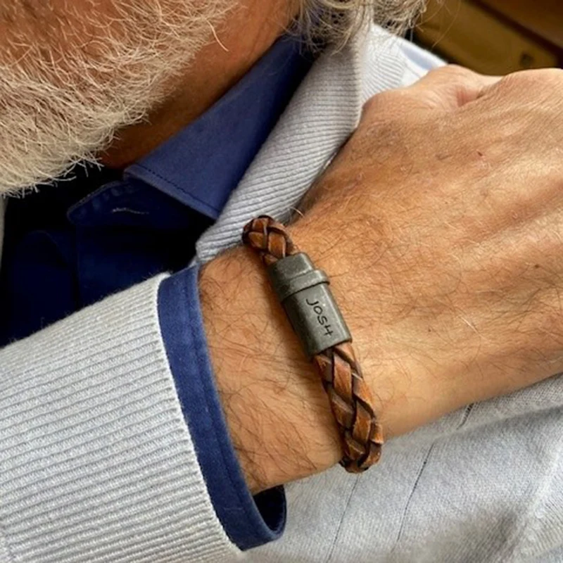 Josh Leather Bracelet 09328VB/CGNC/LME