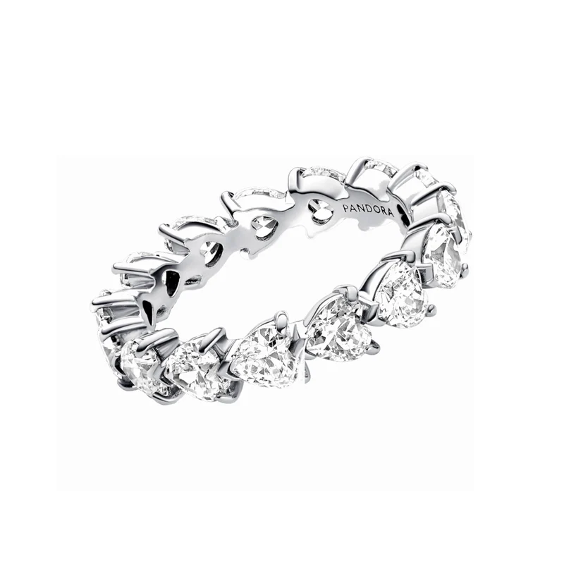 Pandora Timeless 925 Sterling Silver Hearts Ring 193103C01-52