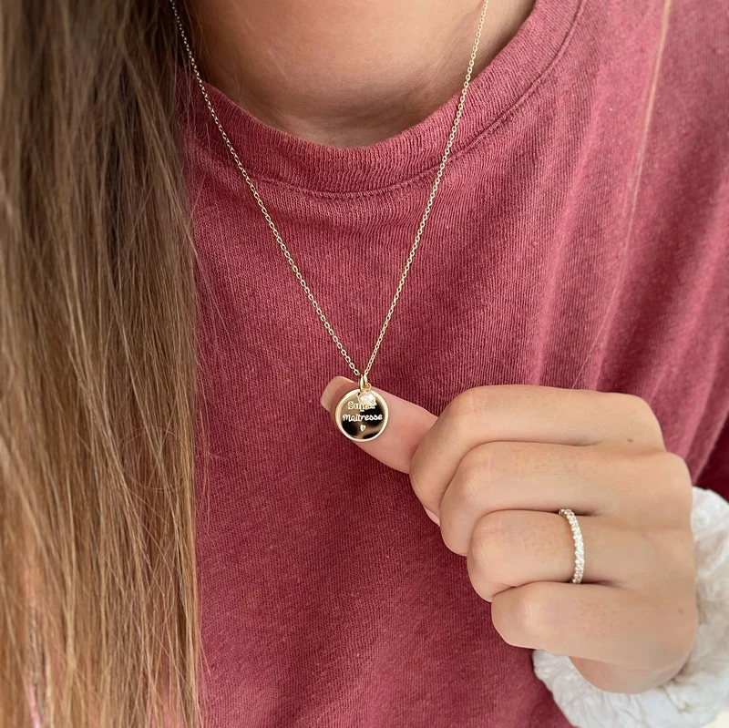 Collier "Super Maîtresse" plaqué or