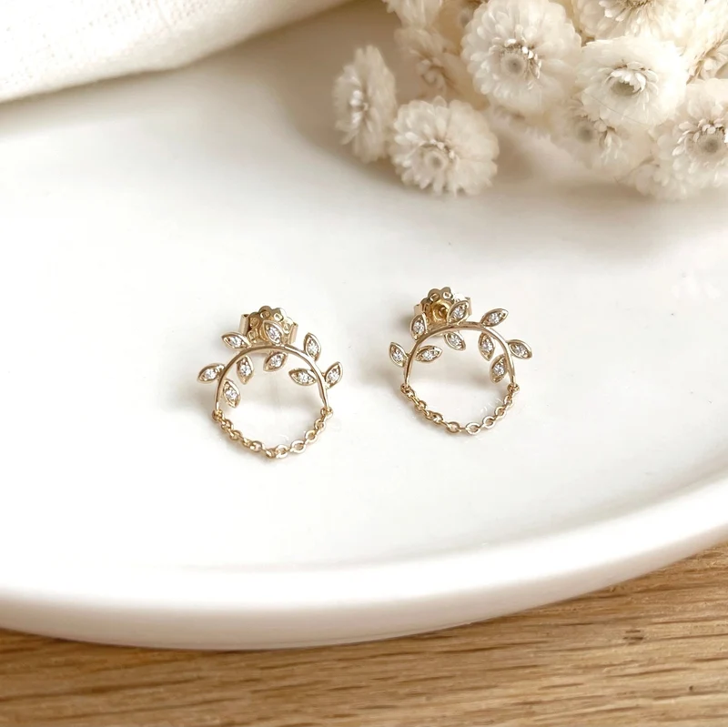 Boucles d'oreilles "Héloïse" plaqué or