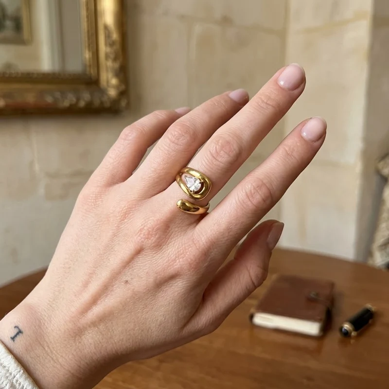 Bague à ressort en cristal