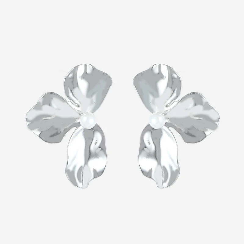 Boucles d'oreilles Feuille Martelée