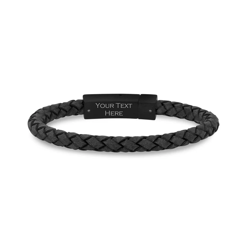Bracelet en cuir gris | 6MM