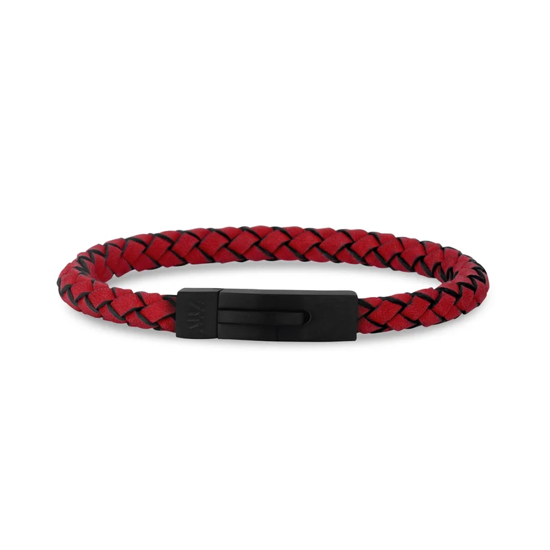 Bracelet en cuir rouge | 6MM