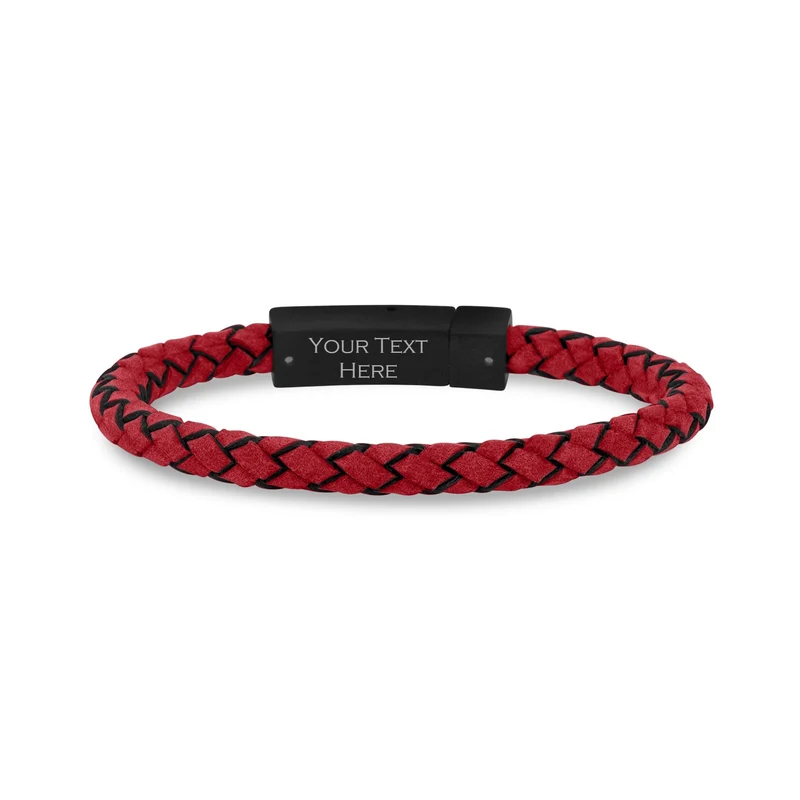 Bracelet en cuir rouge | 6MM