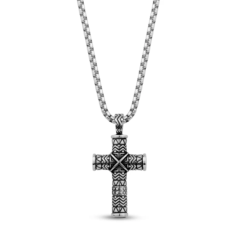 Pendentif Urne Croix détaillée