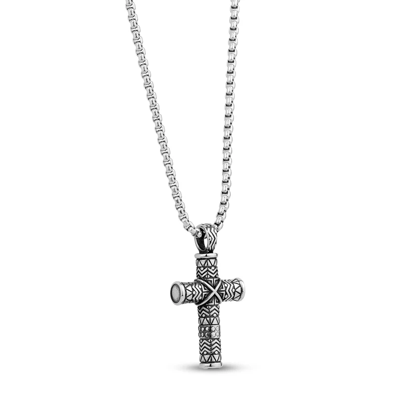 Pendentif Urne Croix détaillée