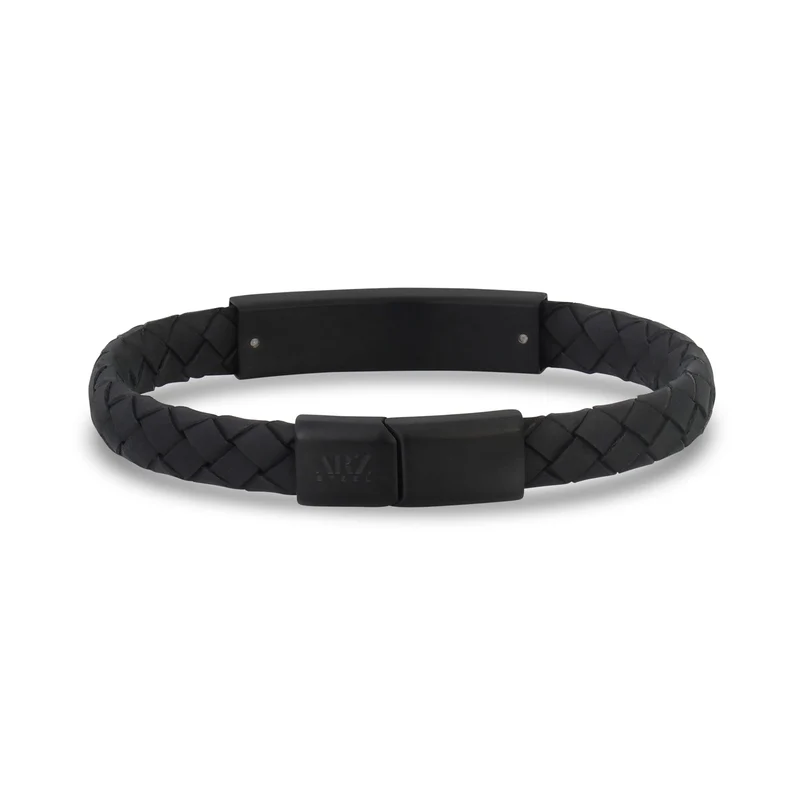 Bracelet d'identification plat en cuir de 8 mm