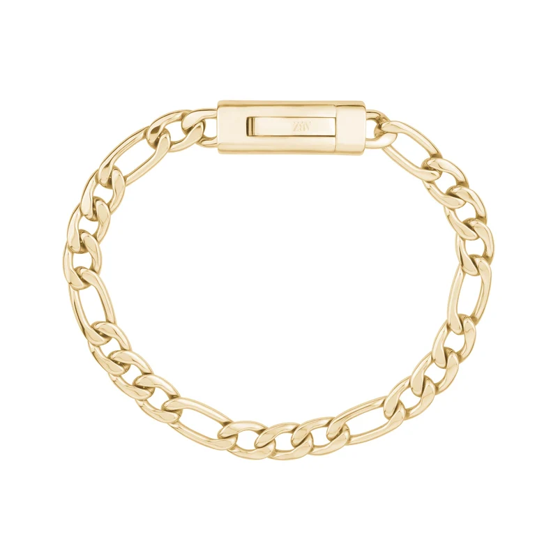 Bracelet gravé à maillons Figaro de 7 mm
