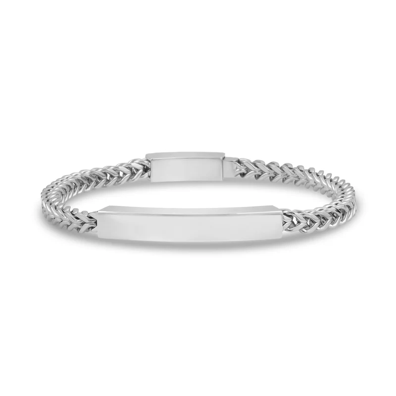 Bracelet d'identification à maillons franco de 4 mm