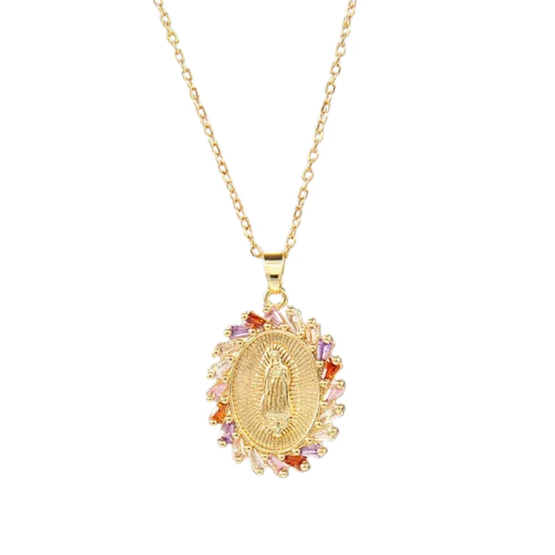 Collier Médaille Vierge Marie Couleur