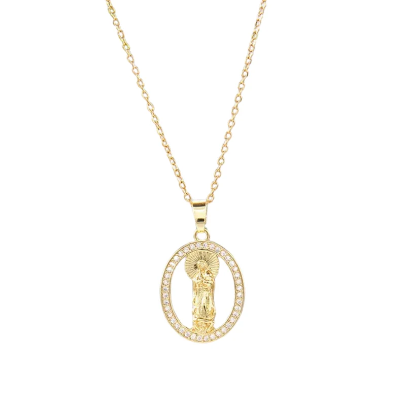 Collier Vierge Marie Plaqué Or
