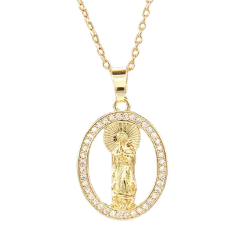 Collier Vierge Marie Plaqué Or