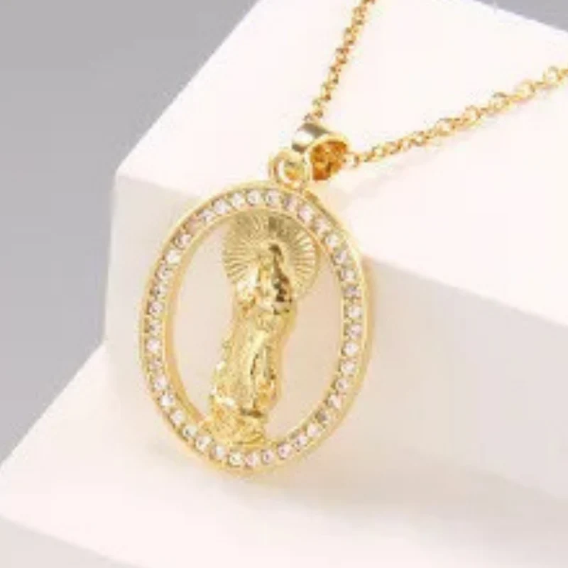 Collier Vierge Marie Plaqué Or
