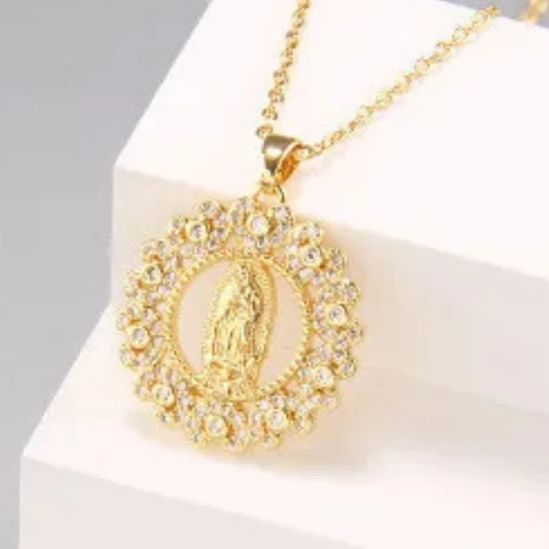 Collier Vierge Marie Fleur
