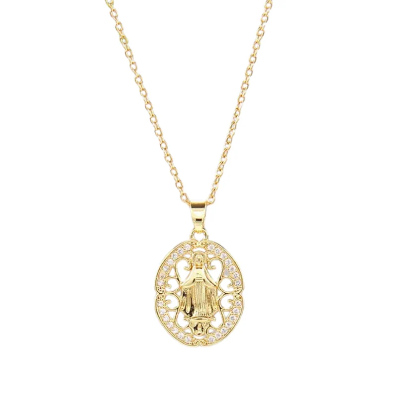 Collier Ovale Vierge Marie