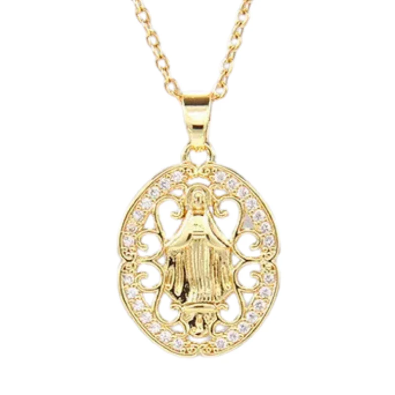 Collier Ovale Vierge Marie