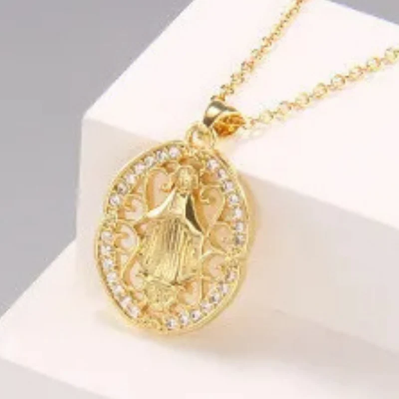 Collier Ovale Vierge Marie