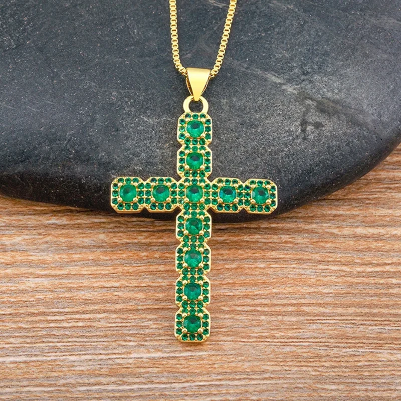 Collier Croix Verte