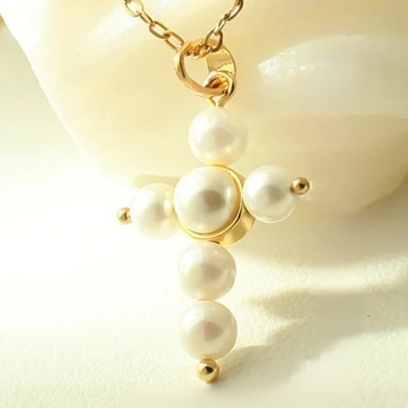 Collier Croix Perle